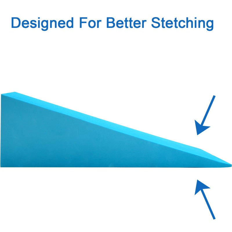 DEAYOU 2 Pack Yoga Foam Wedge, 13" EVA Foam Calf Stretch Slant Board for Lower Leg Strength Improve, Squat Wedge Incline Block for Workout, Exercise, Heel, Foot, Knee Pad, Wrist Back Support (Blue) - Image 3