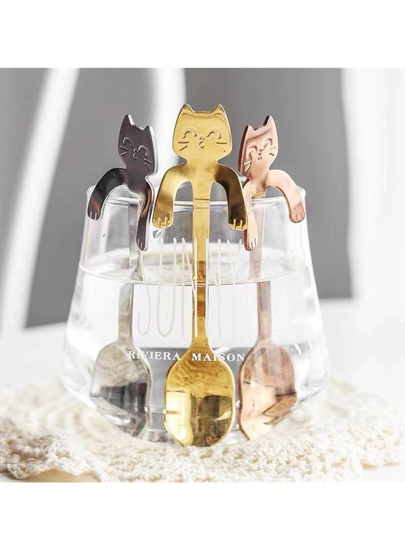 4pcs 304 stainless steel spoon creative hanging spoon Japanese dessert spoon coffee spoon ice cream spoon spoon - Image 3
