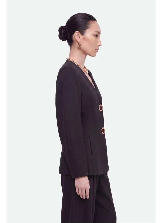 Nocturne  Ring-Button Wrap-Front Jacket for Women | Best Price UAE