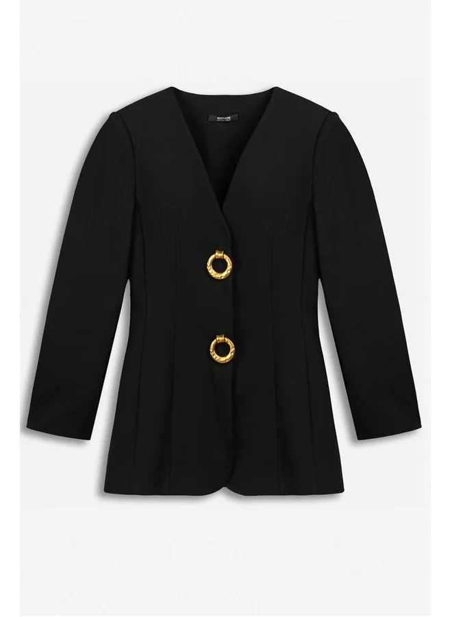 Nocturne  Ring-Button Wrap-Front Jacket for Women | Best Price UAE