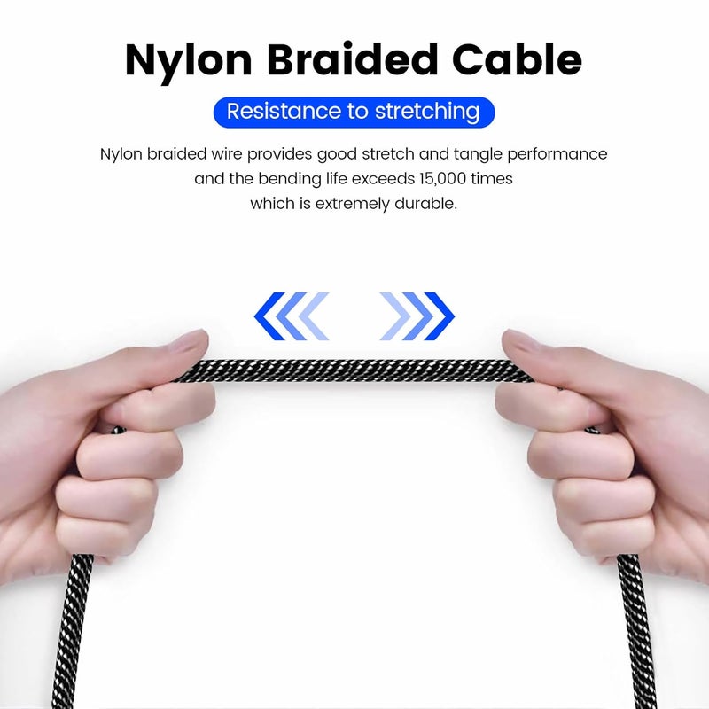 MOSWAG Spec upgraded improved quality 3.5mm Audio Cable, 3.5mm Audio Aux Cable Male to Male Aux Cable Nylon Braided Stereo Jack Cord for Phones, Headphones, Speakers, Tablets,PCs, Music Players and More Economical varied design options - Image 5