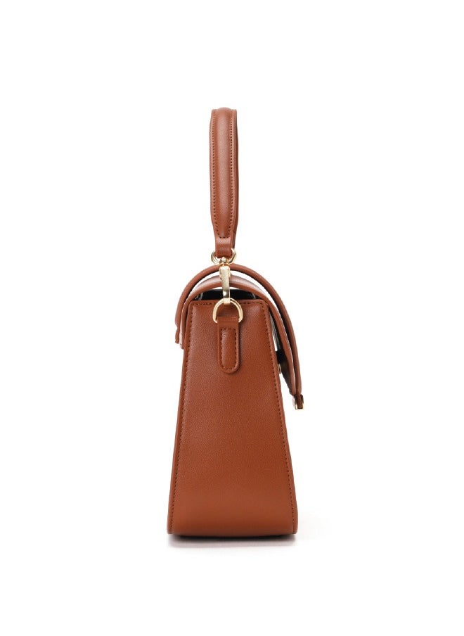 Mokobara MOKOBARA The Reign Handbag Vegan Leather Top Handle Stylish Women Shoulder Bag Top Handle Purse (Truffle)  - Image 3