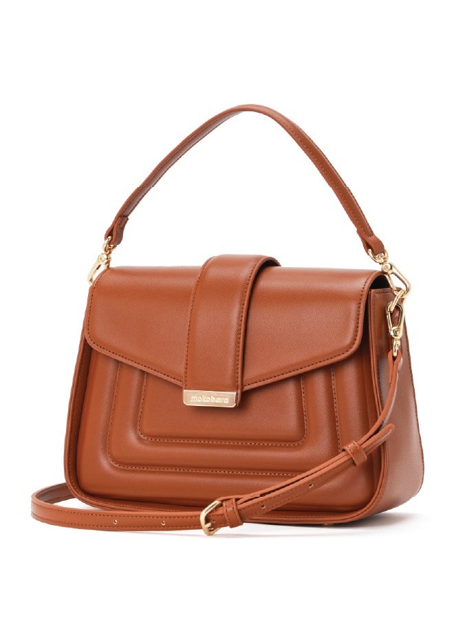 Mokobara MOKOBARA The Reign Handbag Vegan Leather Top Handle Stylish Women Shoulder Bag Top Handle Purse (Truffle)  - Image 4