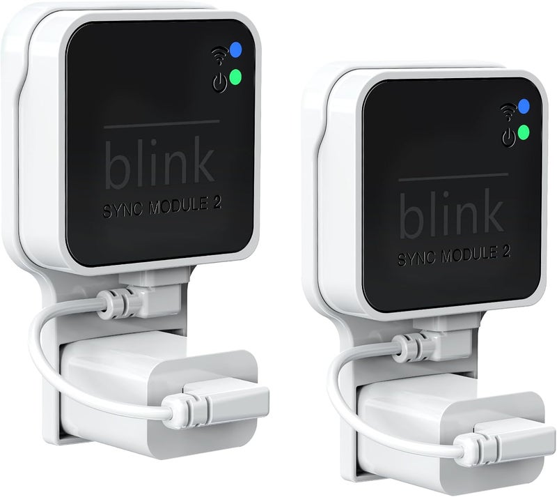 Gresus Outlet Wall Mount for Blink Sync Module 2, Mount Bracket Holder for Blink Outdoor Camera No Messy Wires Outdoor and Indoor Home Security Camera Mount with Short Cable (2 Pack) - Image 1