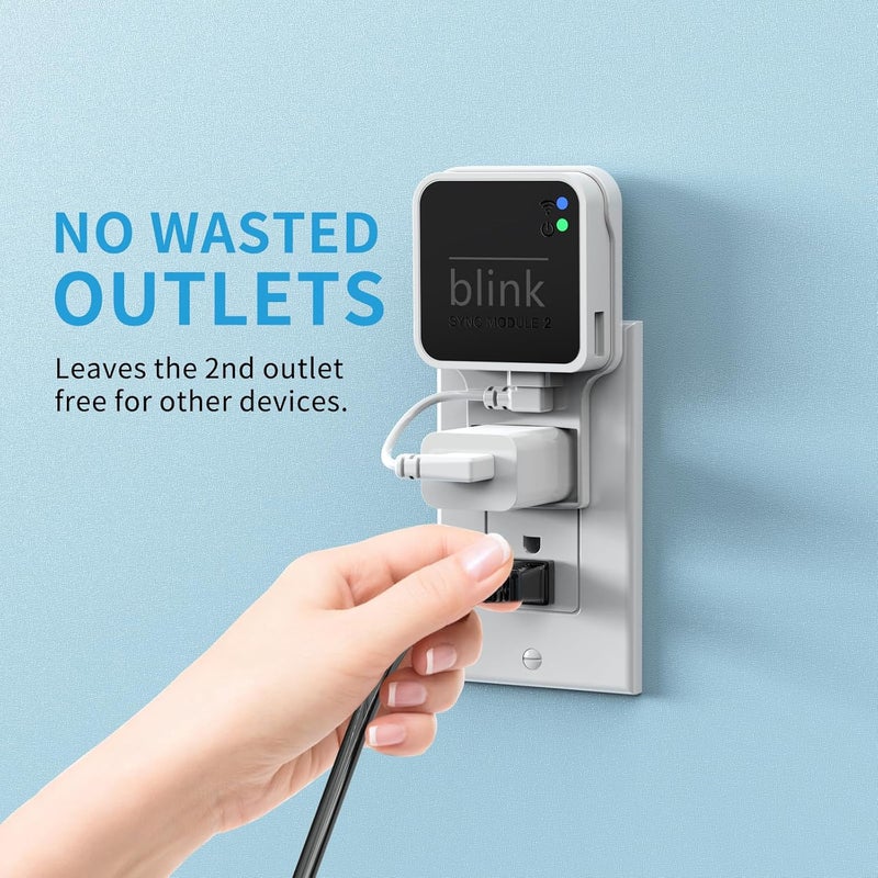 Gresus Outlet Wall Mount for Blink Sync Module 2, Mount Bracket Holder for Blink Outdoor Camera No Messy Wires Outdoor and Indoor Home Security Camera Mount with Short Cable (2 Pack) - Image 2