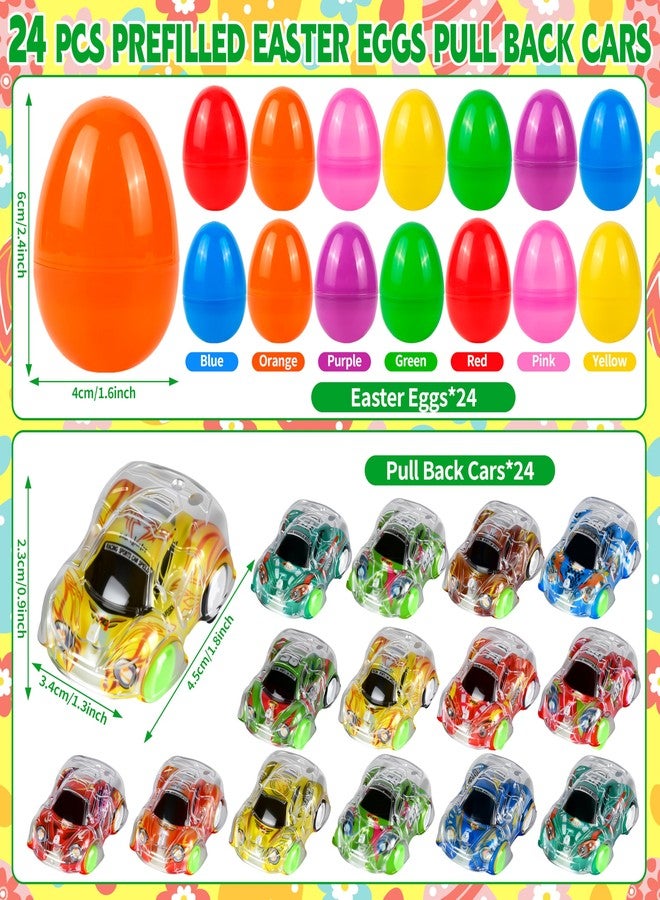 Seifar 24 Pack Prefilled Easter Eggs Filled with Pull Back Cars, Eggs with Toys Inside, Easter Hunt Basket Stuffers Party Favors Classroom Prizes Gift for Kids Girls Boys - Image 2