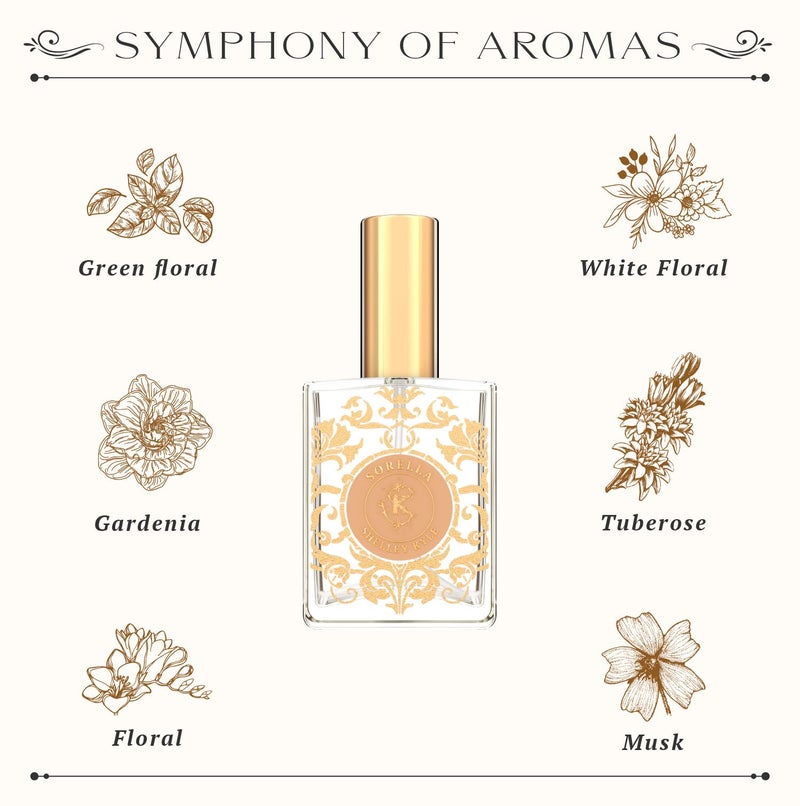 shelley kyle Sorella Perfume with Floral Scent, Combination of Fresh Tuberose, Red Roses, Vintage Gardenia and Violet Leaves, Perfect for Everyday Wear, 30 ml - Image 4
