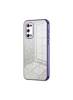 HuHa Case Cover For Realme X7 Pro Gradient Glitter Powder Electroplated Phone Case Purple 