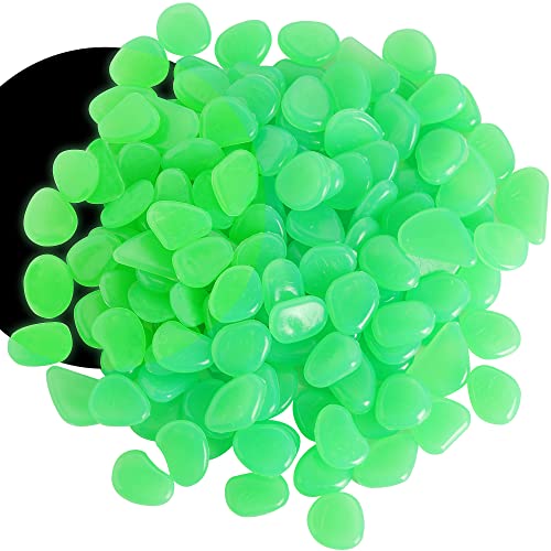 OSOPOLA 150 PCS Green Glow Rocks Luminous Stones DIY Pebbles Aquarium Garden - Image 2