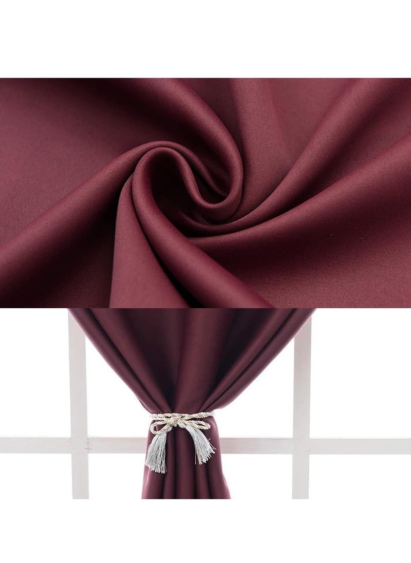Blackout Curtains, Portable 100% Self Adhesive Simple and Easy to install for Bedroom Window Thermal Lnsulated Kitchen Room Darkening Small Drapes 1Pcs Red, 47"×72" - Image 3