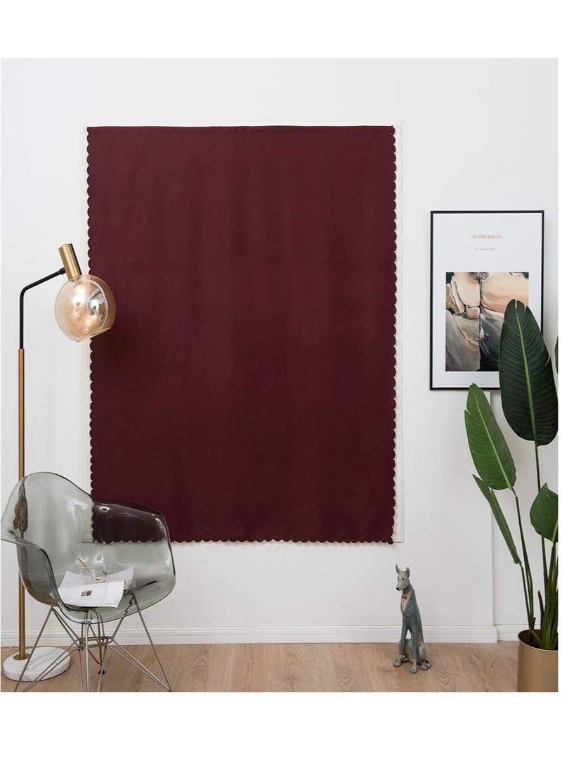Blackout Curtains, Portable 100% Self Adhesive Simple and Easy to install for Bedroom Window Thermal Lnsulated Kitchen Room Darkening Small Drapes 1Pcs Red, 47"×72" - Image 4