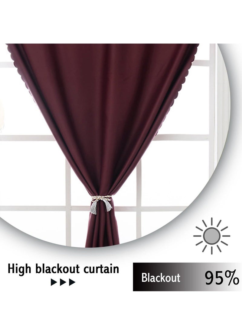 Blackout Curtains, Portable 100% Self Adhesive Simple and Easy to install for Bedroom Window Thermal Lnsulated Kitchen Room Darkening Small Drapes 1Pcs Red, 47"×72" - Image 5