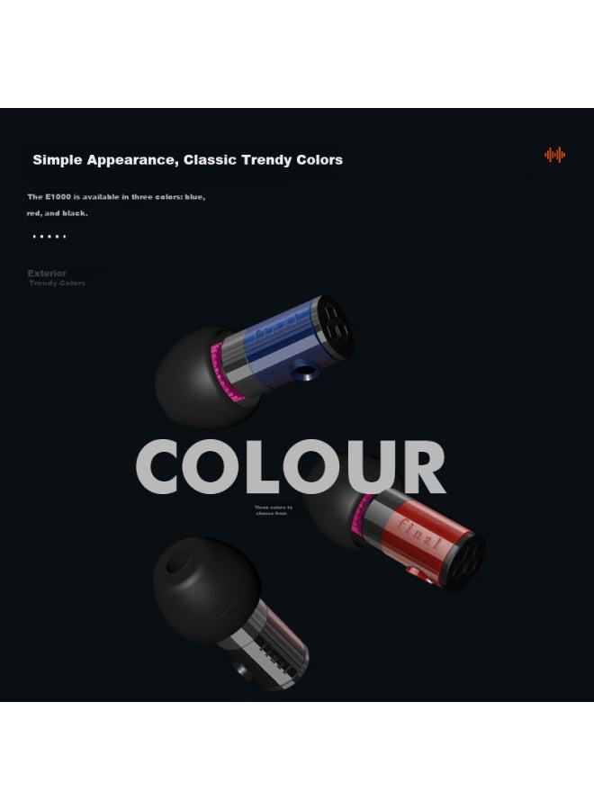 Final E1000 Portable In-Ear Headphones, Lossless Music Earphones, Trendy Earphones, Red - Image 2