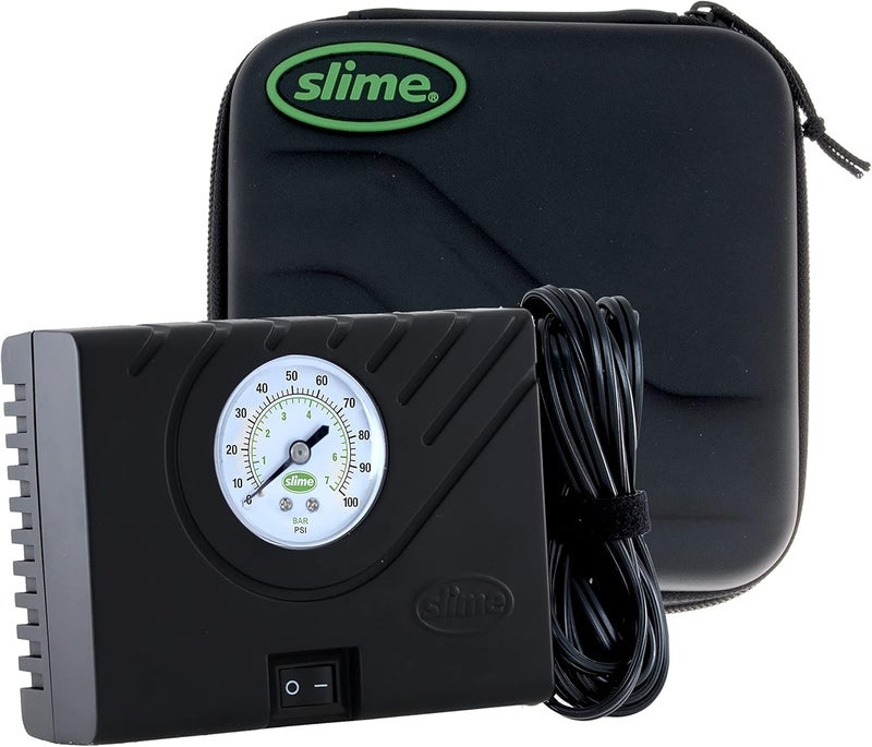 Slime 40061-95 Compact Tyre Inflator with LED Light and Twist Connect Hose - Image 1