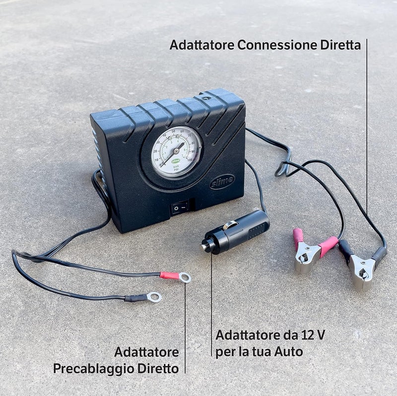 Slime 40061-95 Compact Tyre Inflator with LED Light and Twist Connect Hose - Image 3