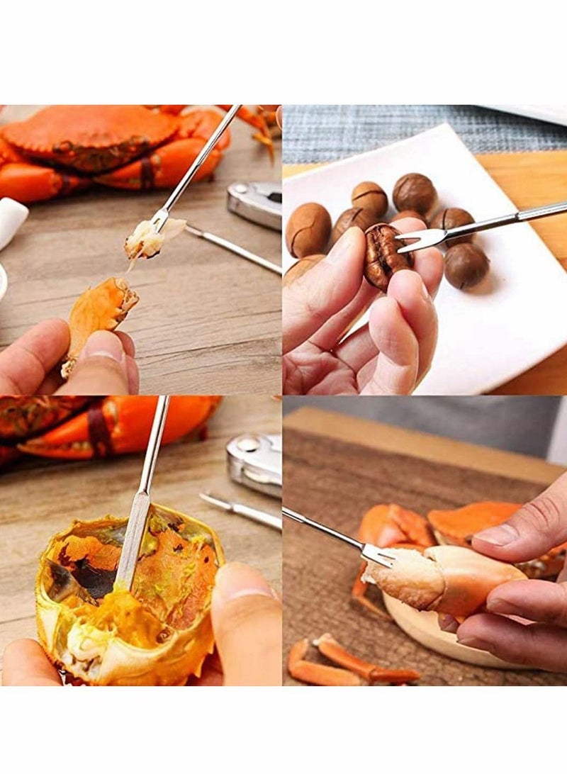 8 Pieces Seafood Tools Set Crab Crackers Nut Cracker Forks - Image 4
