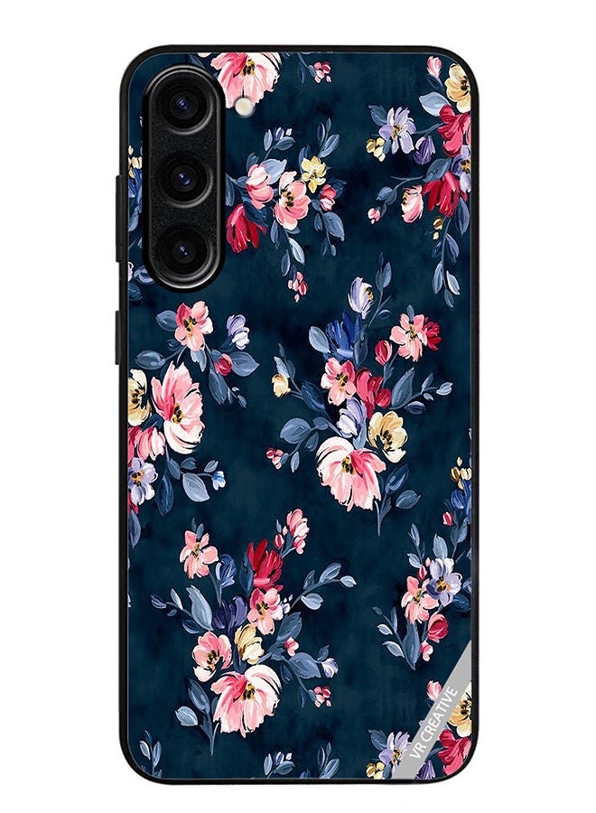 VR CREATIVE غطاء واقي لهاتف سامسونج جالاكسي S23 بتصميم زهور بحرية ملونة بألوان زاهية من الوردي والأصفر - Image 1