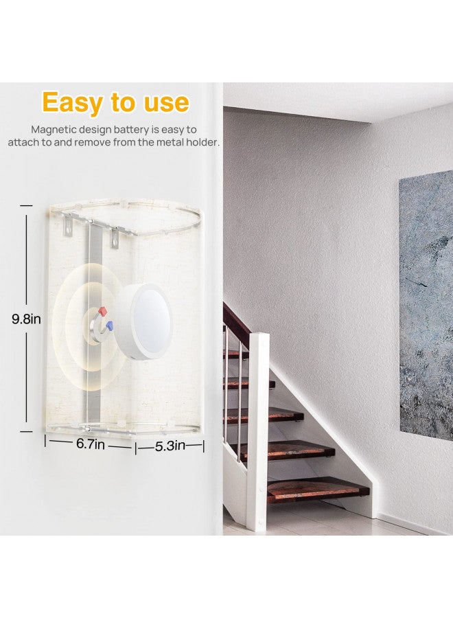 PESUTEN PESUTEN 2 Wall Sconce Lighting Decor Set16 RGB Colors Changeable Wall Lamp Fabric Linen Shade Wireless Dimmable Wall Lamp Fixtures Living Room Bedroom Hallway Stairway  - Image 4