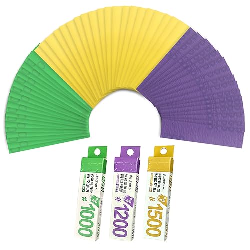 stedi Hobby Model Tools Sticky Sandpaper, Waterproof Wet/Dry Replaceable Reuse Sandpaper 1000 1200 1500 Grit for Plastic Models, Gunpla, 60 PCS - Image 1