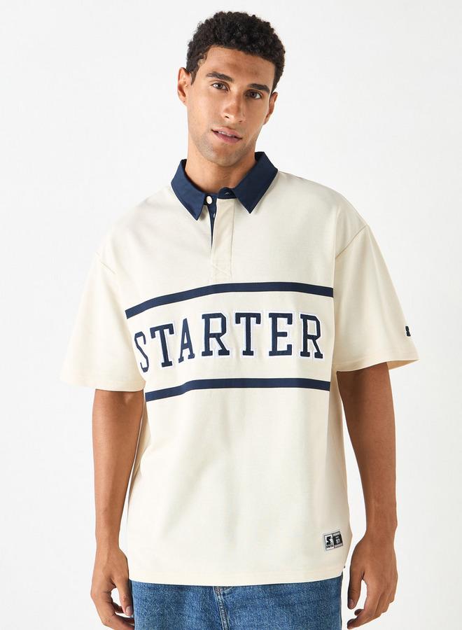 Starter Printed Polo T-shirt with Short Sleeves - Image 1