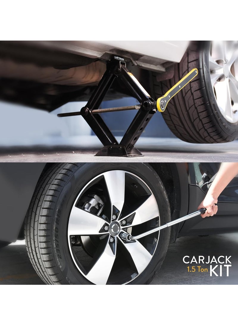 عباسلي 1.5 طن العالمي سيارة مقص جاك مع الصليب المفك الثقيلة - Image 4