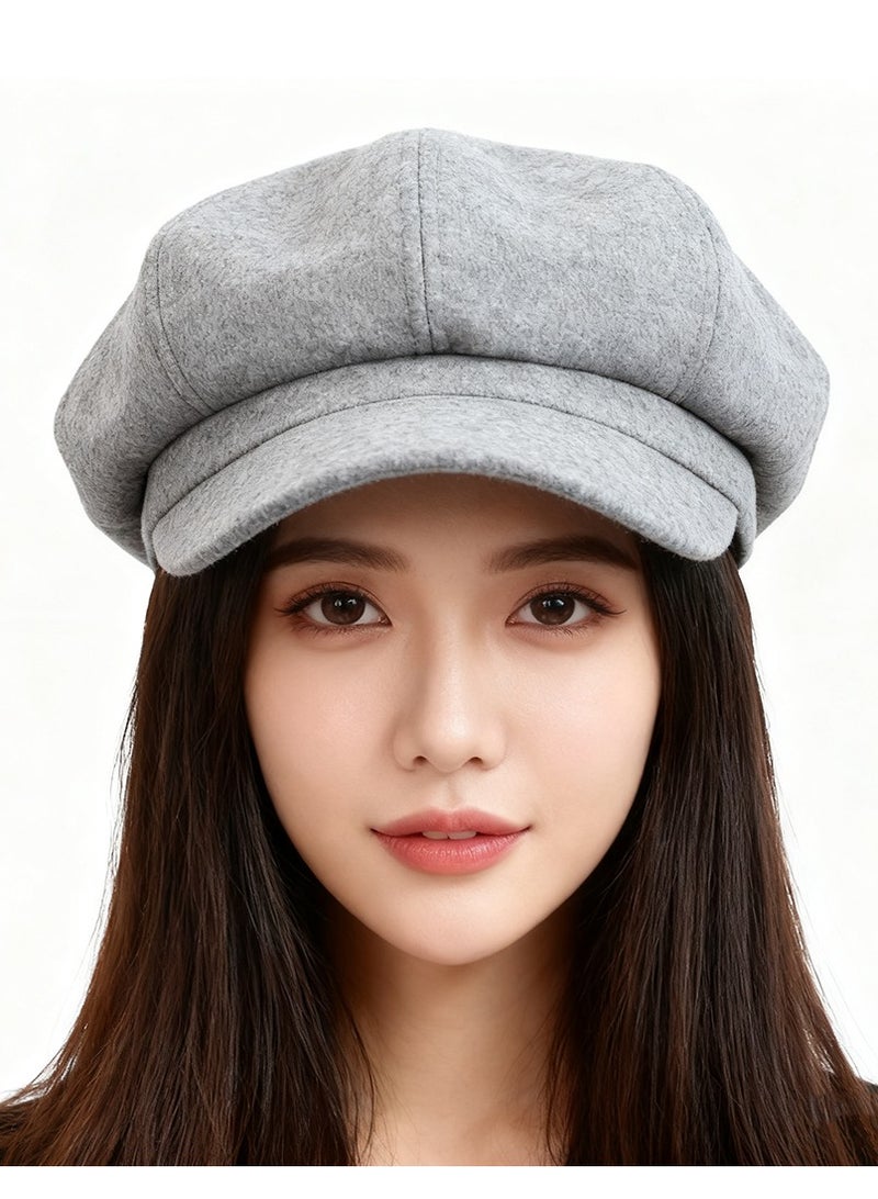 يونيسكس ريترو أسلوب فرنسي بيريت أزياء الخريف والشتاء الصلبة بيريت قبعة للنساء والرجال إكسسوارات العطلة الفنان الكلاسيكي قبعة - Image 1