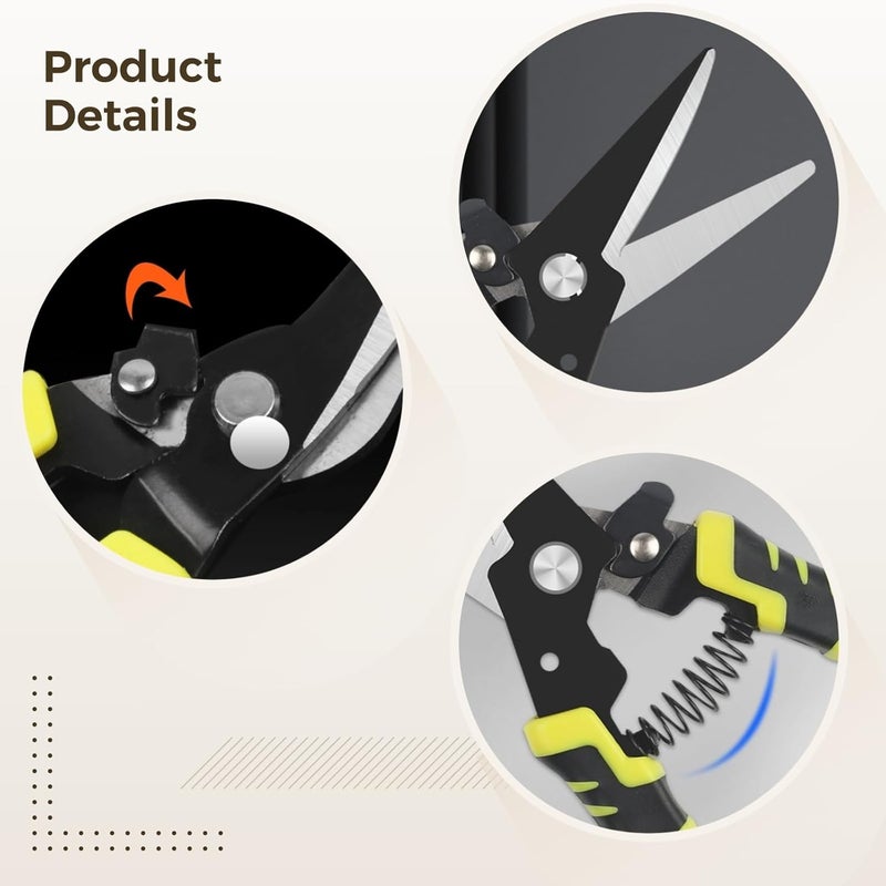 Heavy-Duty Wire Cutters, 2 Pcs Industrial Cable Shears Set, Straight and Curved Blades, Comfortable Handle, Cable and Chicken Wire Cutting - Image 4
