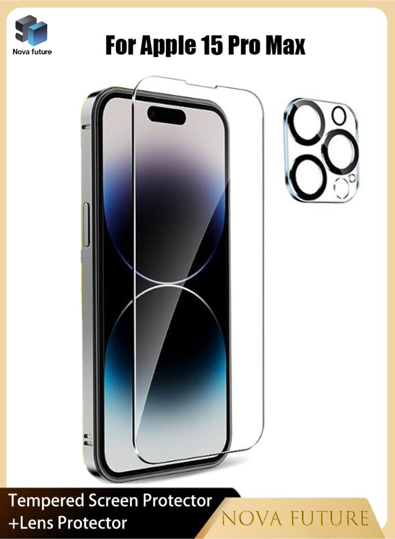 novafuture Novafuture iPhone 15 Pro Max Screen Protector And Camera Lens Protector Set Z8E1D496E5A9174128A90Z