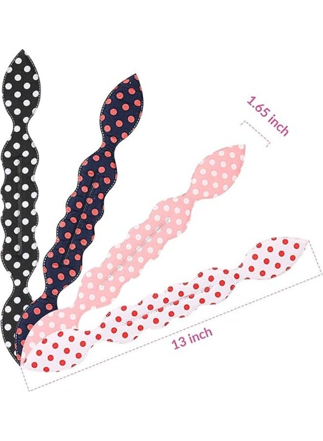 Hair Bun Maker, Ponytail Twist Tool Set, Lazy Curl Accessory, Quick Styling Tool, Multi-Color Dot Bun Sponge Donut Holder, Flexible Curl Accessory for Ladies and Girls Hairstyles, Set of 4 - Image 2