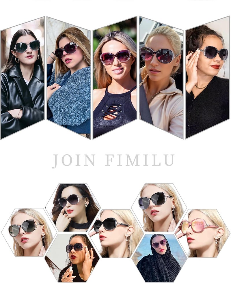 FIMILU Sunglasses for Women Trendy Polarized Sunglasses Oversized Big Sun Glasses Ladies Shades UV Protection | Fits Over Glasses ≤5.4"x1.65". Side Shields Block Sun & Wind. Weighs Only 1.1 oz—Light enough for All-day Comfortable Driving - Image 5