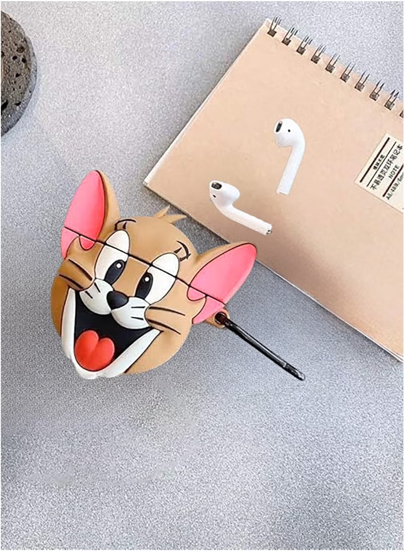 Case Soft Silicone Shockproof Cover for Apple Airpods 4 New 3D Cute Cartoon Creative Fun Case Skin with Keychain Design