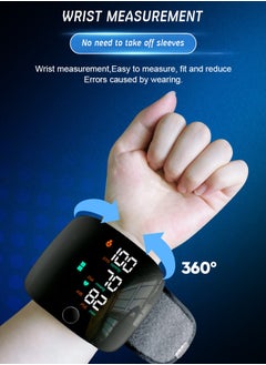Generic Rechargeable Digital Wrist Blood Pressure Monitor Adjustable Cuff Bp Detector 2x99 Readings Memory Large Display Voice Heart Rate Automatic Tensiometer  - Image 3