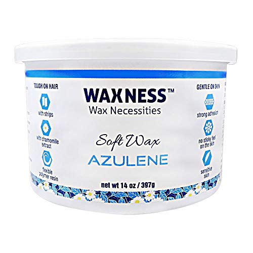 wax necessities Waxness Soft Wax Tin Azulene 14 oz (400 g) â€“ Professional Strip Wax with Azulene for Face & Body, Smooth Application â€“ Made in Italy - Image 1