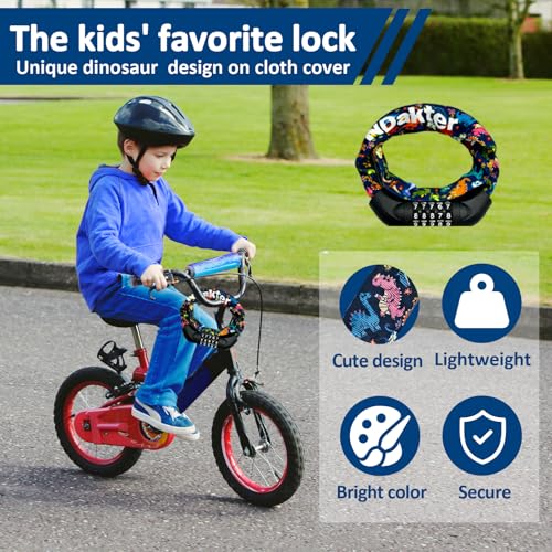 NDakter Bike Lock, 5 Digit Combination Heavy Duty Anti Theft Bicycle Chain Lock, 2.62/3.2/4.27/5/6Ft Long, High Security Resettable, Suitable for Bike, Scooter, Door, Gate, Fence-4/6mm Thick - Image 2