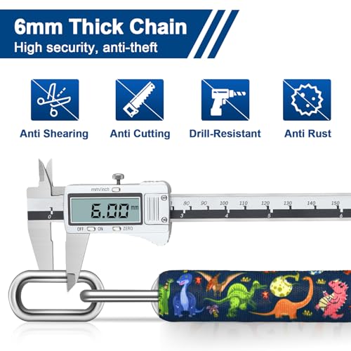NDakter Bike Lock, 5 Digit Combination Heavy Duty Anti Theft Bicycle Chain Lock, 2.62/3.2/4.27/5/6Ft Long, High Security Resettable, Suitable for Bike, Scooter, Door, Gate, Fence-4/6mm Thick - Image 4