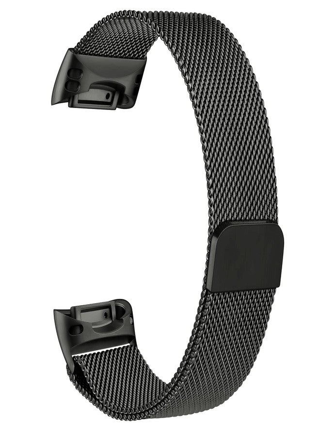 Mugust Metal Band for Fitbit Charge 5 Bands for Women Men, Stainless Steel Wristband Mesh Bracelet Replacement Strap for Fitbit Charge 5, Black - Image 2