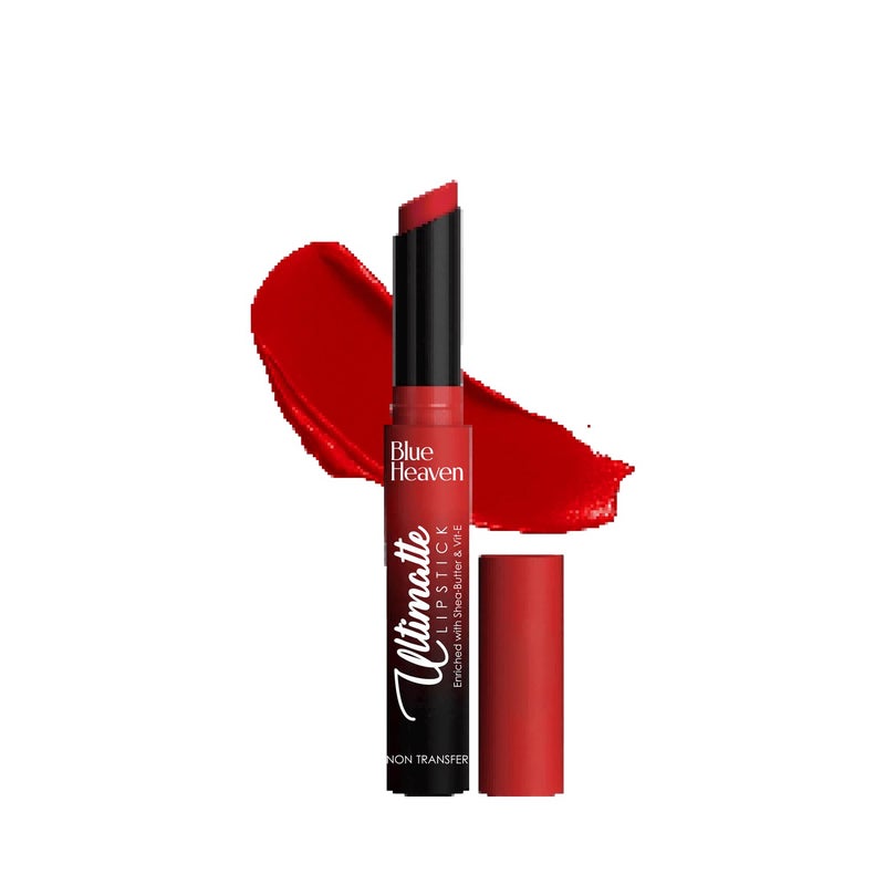 Blue Heaven Blue Heaven Ultimatte NonTransfer lipstick for womenEnriched with Shea Butter Vitamin E Matte Finish Smudge Proof Waterproof Long Lasting Lipstick Upto 12Hrs 22g 01 Red - Image 1