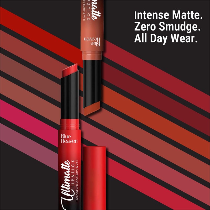 Blue Heaven Blue Heaven Ultimatte NonTransfer lipstick for womenEnriched with Shea Butter Vitamin E Matte Finish Smudge Proof Waterproof Long Lasting Lipstick Upto 12Hrs 22g 01 Red - Image 5