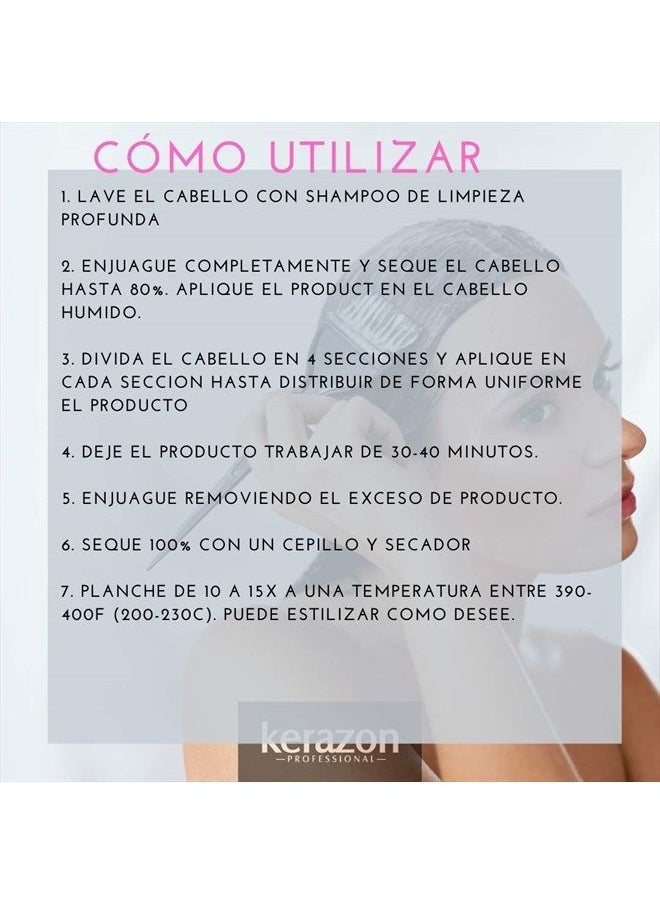 KERAZON - Intensive Brazilian Hair Botox Treatment For All Hair Types, Thermal Activated Hair Mask with Stronger and Long Lasting Volume And Frizz Control. Original formula. Formaldehyde Free. - Image 1