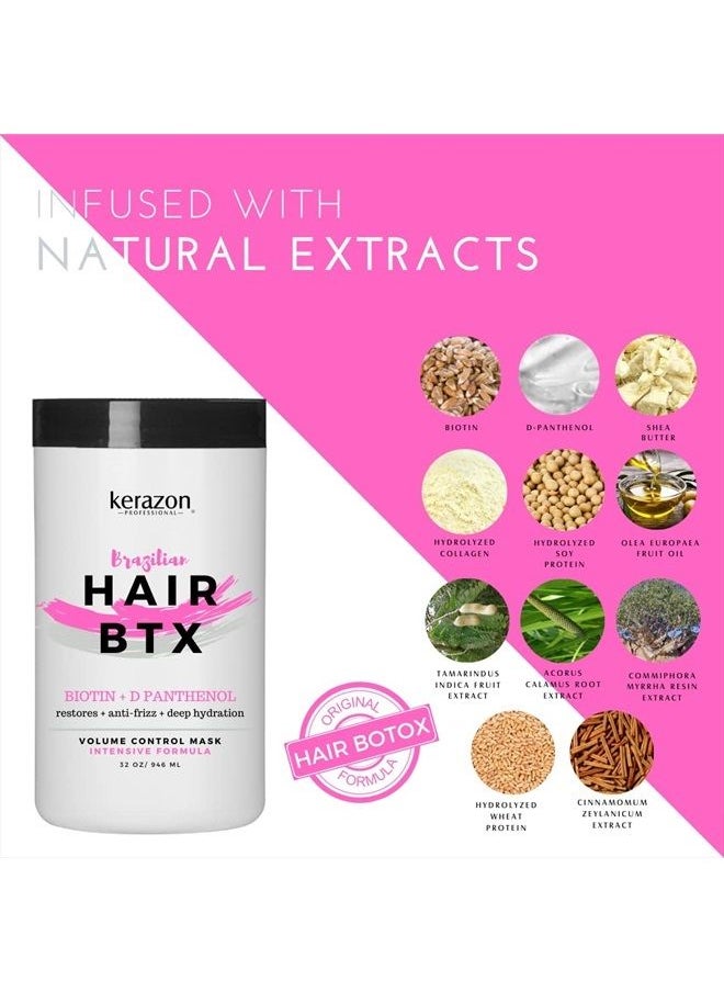 KERAZON - Intensive Brazilian Hair Botox Treatment For All Hair Types, Thermal Activated Hair Mask with Stronger and Long Lasting Volume And Frizz Control. Original formula. Formaldehyde Free. - Image 1