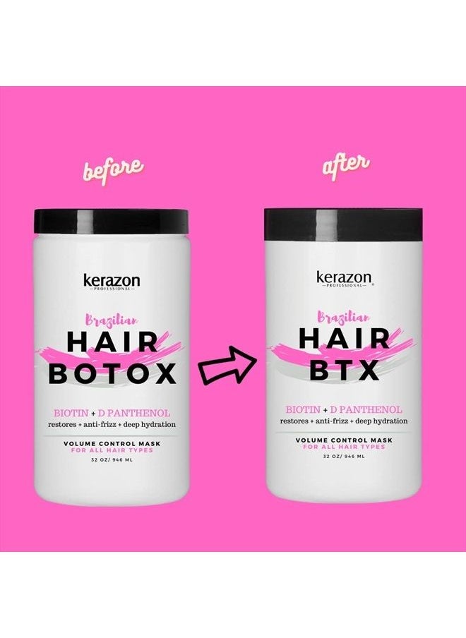 KERAZON - Intensive Brazilian Hair Botox Treatment For All Hair Types, Thermal Activated Hair Mask with Stronger and Long Lasting Volume And Frizz Control. Original formula. Formaldehyde Free. - Image 1