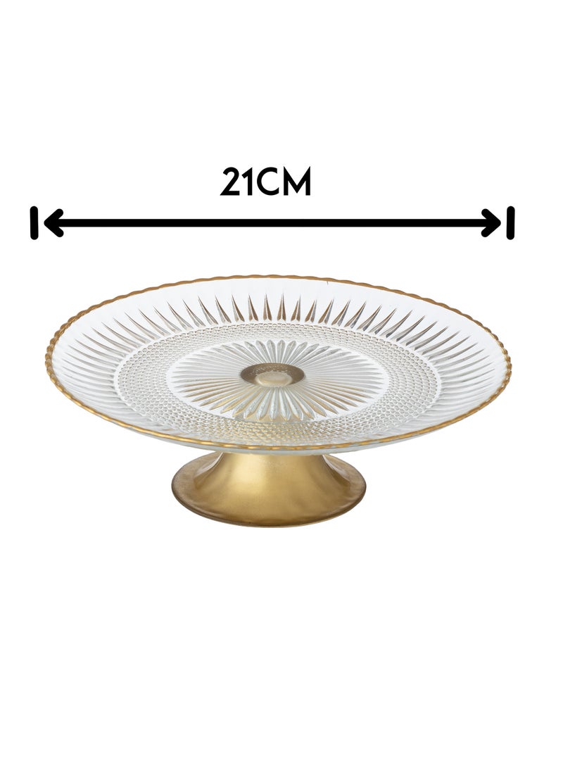دانيا صحن تقديم زجاج مع قاعدة للمكسرات و الفواكه و جميع التقديمات - Image 3