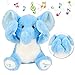 Hopearl Peek A Boo Elephant Interactive Repeats What You Say Plush Elephish Toy Musical Singing Talking Stuffed Animal Adorable Electric Animate Birthday Festival Blue 115 - Image 4