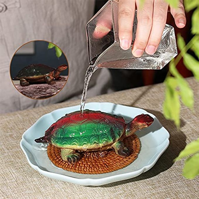 LYART Color Changeable Tea Pet Cute and Fine Kung Fu Zisha Tea Pet for Tearoom Ornament Accessories Gift for Tea Lover (Tortoise)