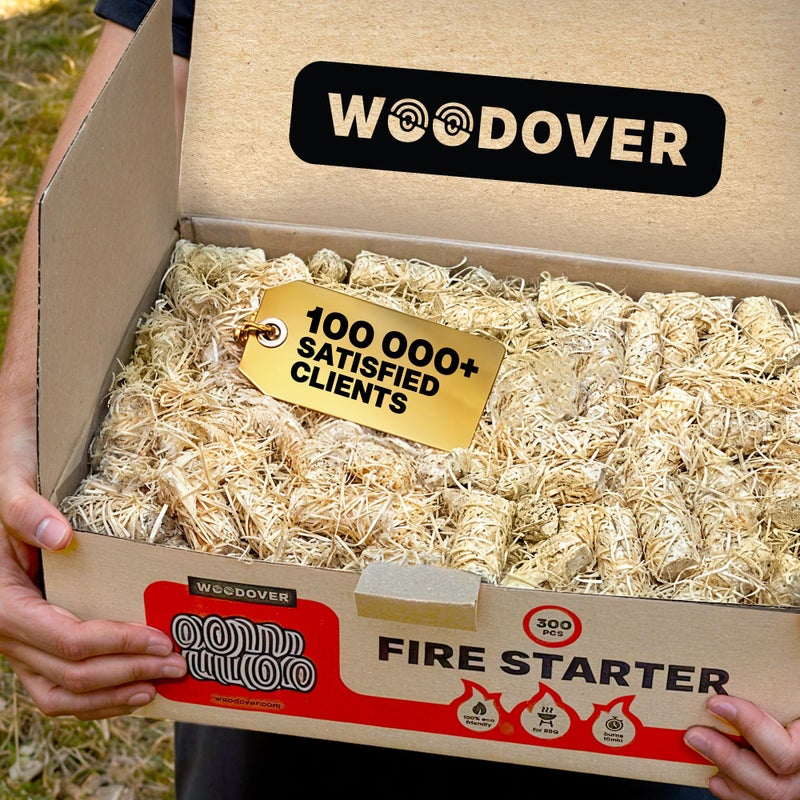 Woodover 150 pcs Large Fire Starters for Fireplace, Natural Fire Starter for Campfires, for Wood Stove, BBQ, Grill, Pizza Oven, Outdoor Fire Pit, Chimney Charcoal Starter - Image 4