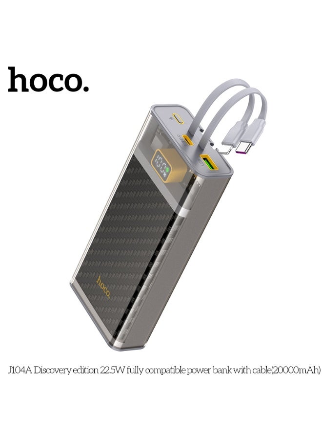 hoco. J104A Discovery edition 22.5W fully compatible power bank with cable(20000mAh) - Image 2