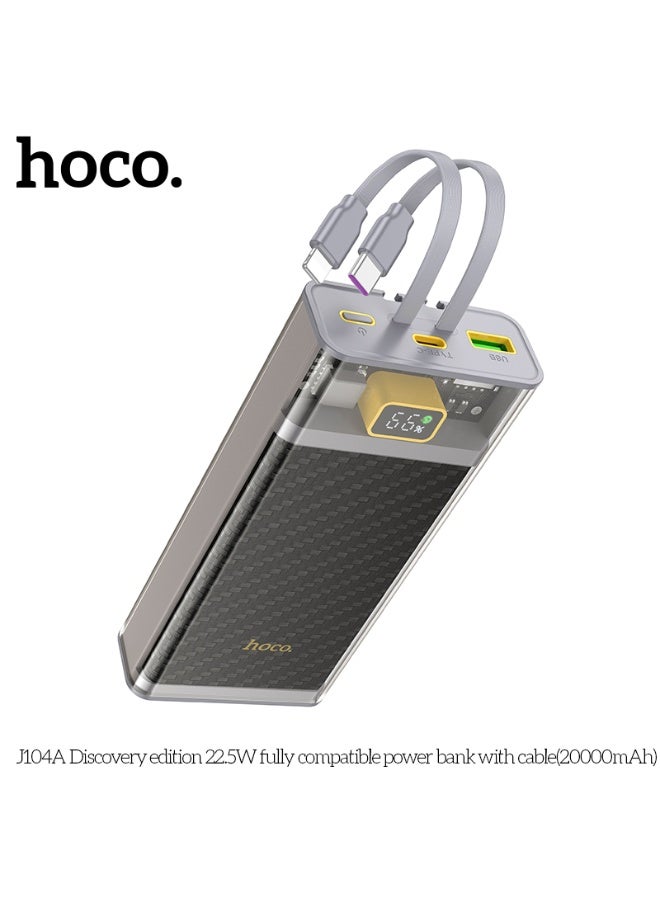 hoco. J104A Discovery edition 22.5W fully compatible power bank with cable(20000mAh) - Image 5