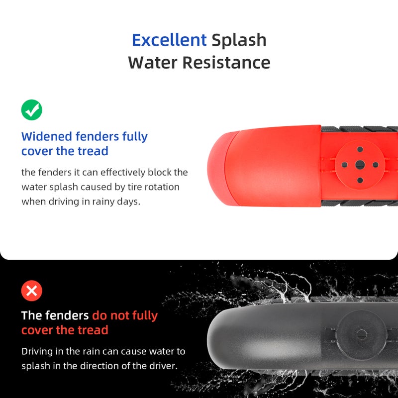 Front Mudguard: Red Thickened Wear-Resistant Material - Soft Rubber Rear Design Wide Compatibility Lightweight Easy Install for M365 PRO PRO2 MI3 MI4pro Electric Scooters - Image 4