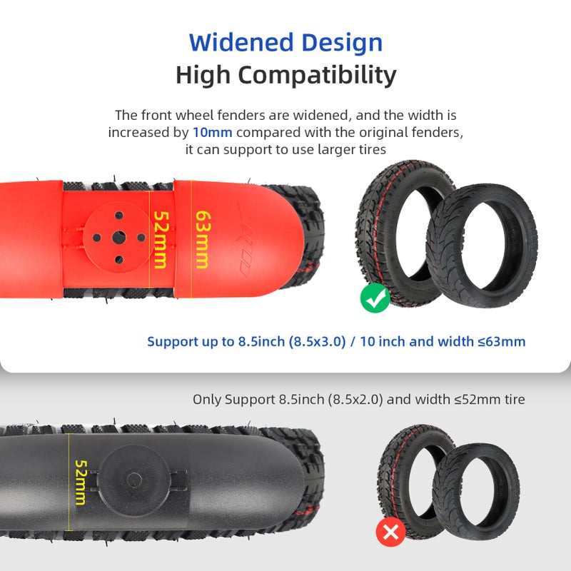 Front Mudguard: Red Thickened Wear-Resistant Material - Soft Rubber Rear Design Wide Compatibility Lightweight Easy Install for M365 PRO PRO2 MI3 MI4pro Electric Scooters - Image 3