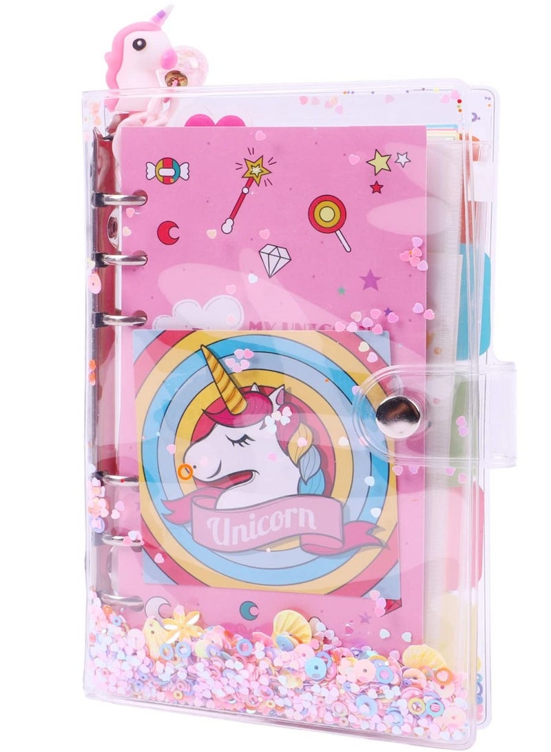 Unicorn Notebook Set, Diary for School Girls Kids Notepads Stationery Set, Unicorn Notebook, Stickers, Bookmark, Ruler and Pen, Birthday Gifts for Girls Age 4 5 6 7 8 9 10 11 Years Old - Image 2